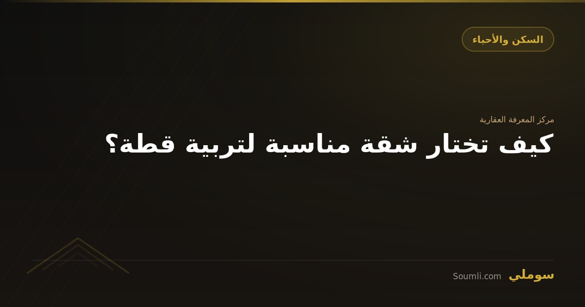 كيف تختار شقة مناسبة لتربية قطة؟