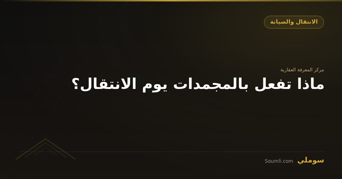 ماذا تفعل بالمجمدات يوم الانتقال؟