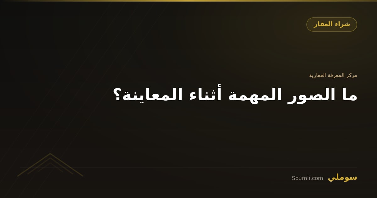 ما الصور المهمة أثناء المعاينة؟