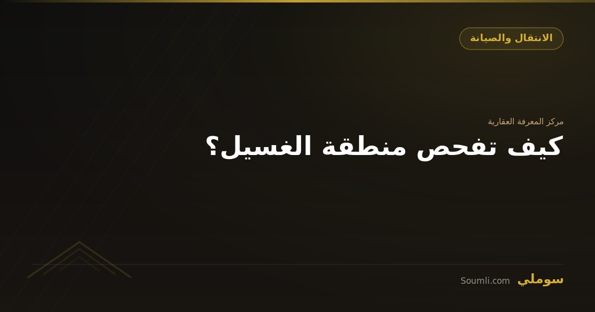 كيف تفحص منطقة الغسيل؟