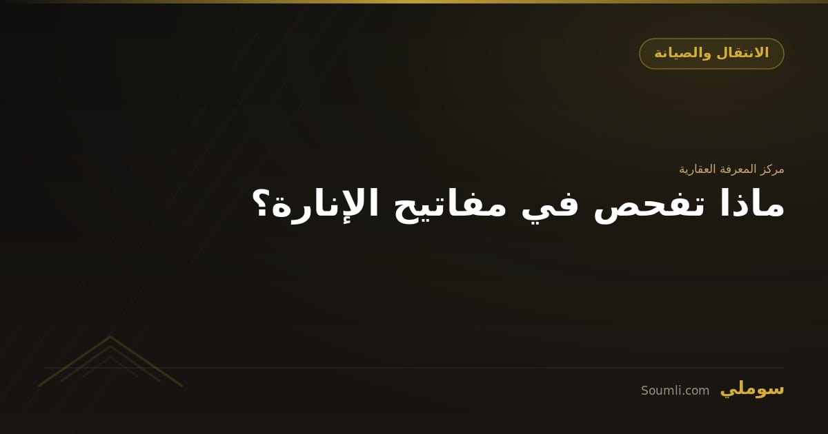 ماذا تفحص في مفاتيح الإنارة؟
