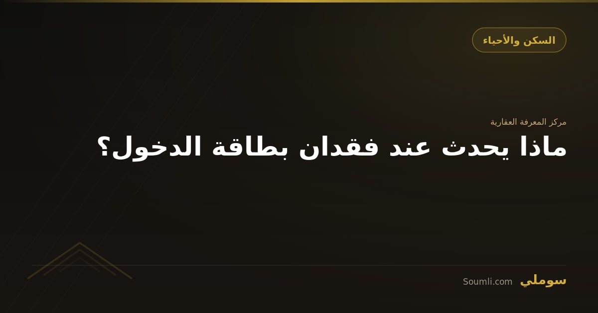ماذا يحدث عند فقدان بطاقة الدخول؟