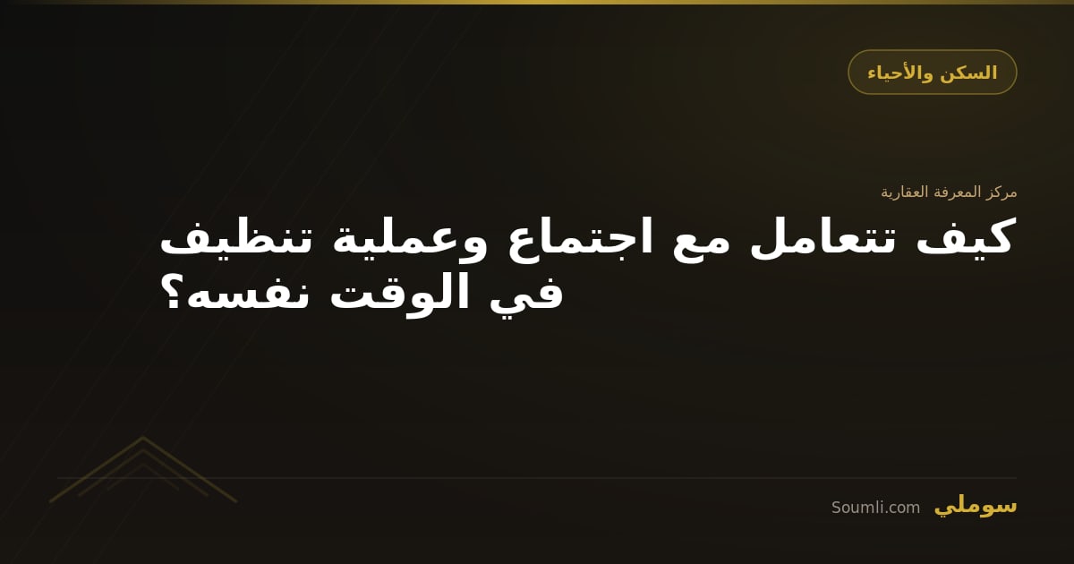 كيف تتعامل مع اجتماع وعملية تنظيف في الوقت نفسه؟