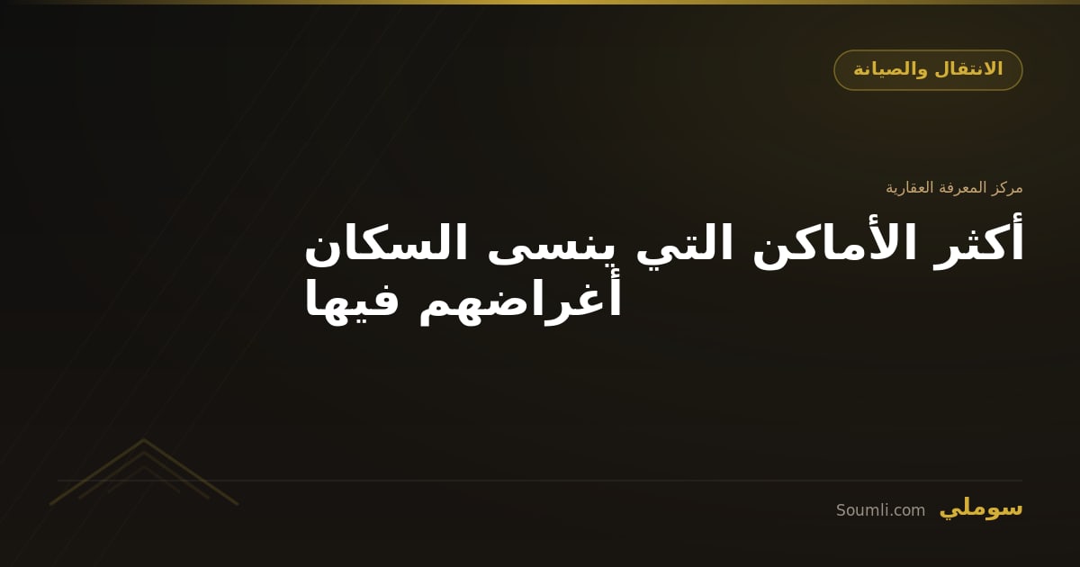 أكثر الأماكن التي ينسى السكان أغراضهم فيها