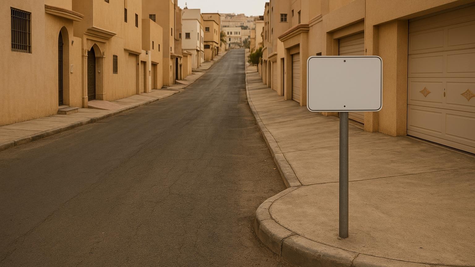 تفصيل لدرابزين أو موضع توقف على طريق منحدر، يوضح جانباً عملياً من الحركة في طقس متغير.