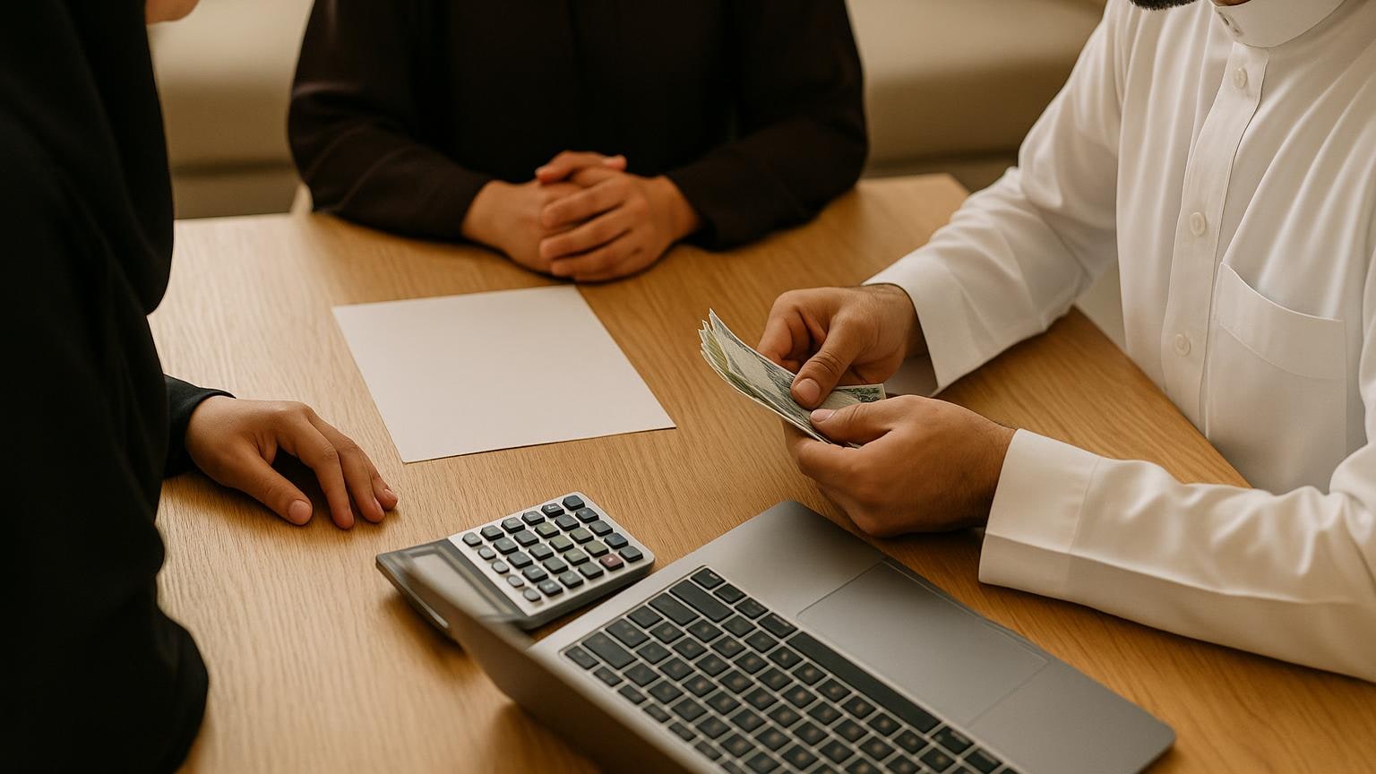 مشهد مكتبي عملي يوضح تنظيم المستندات والتخطيط المالي دون بيانات مقروءة مرتبط بموضوع «مساهمة العائلة: اكتب التوقعات قبل تحويل المال»
