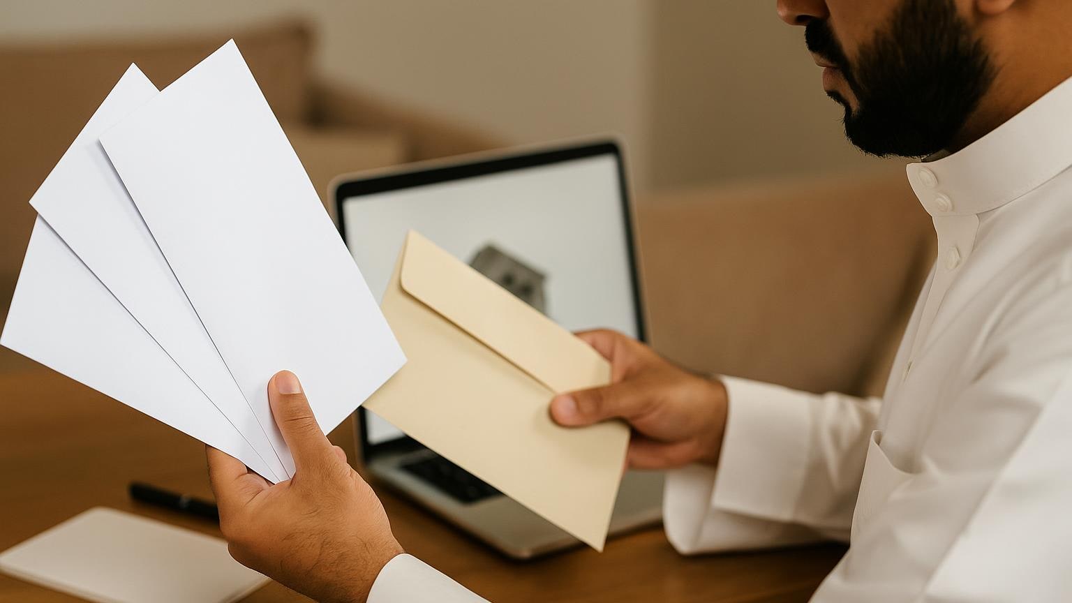 مشهد مكتبي عملي يوضح تنظيم المستندات والتخطيط المالي دون بيانات مقروءة مرتبط بموضوع «دخل متغير وقسط ثابت: اختبر أضعف ثلاثة أشهر»