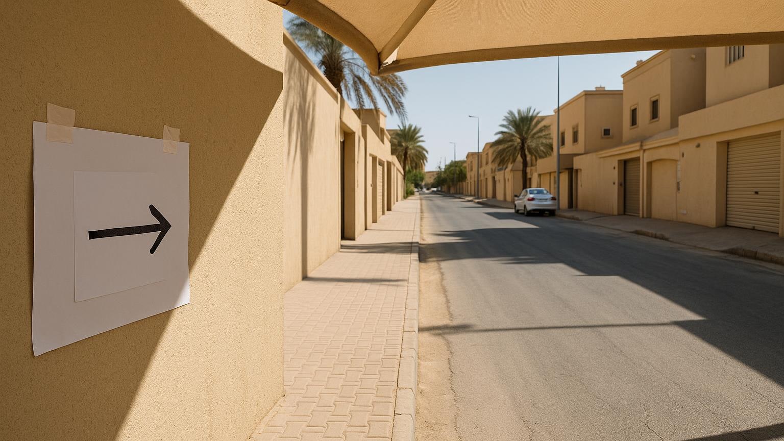 مشهد سكني عام غير منسوب إلى موقع أو عقار حقيقي مرتبط بموضوع «مشوار قصير في الرياض تقرره قطعة ظل»