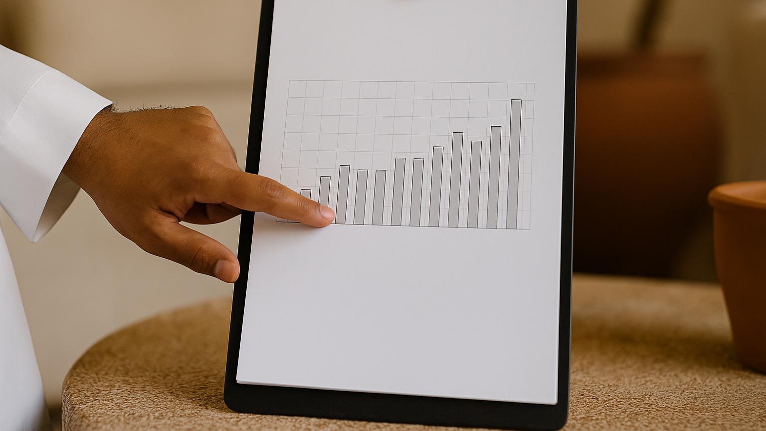 مشهد مكتبي توضيحي لمراجعة الخيارات العقارية دون بيانات مقروءة مرتبط بموضوع «الموسم في سجلك لا في الانطباع»
