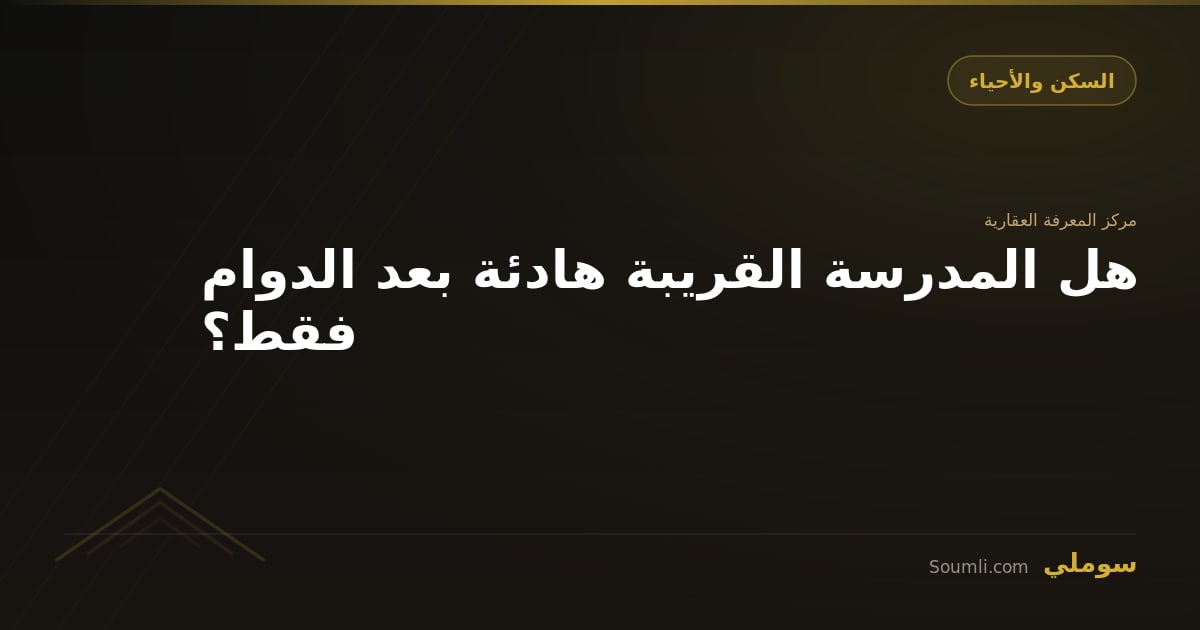 هل المدرسة القريبة هادئة بعد الدوام فقط؟