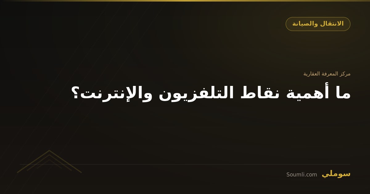 ما أهمية نقاط التلفزيون والإنترنت؟