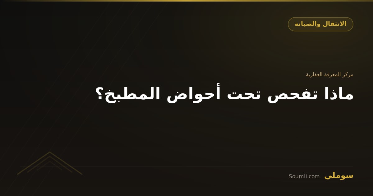 ماذا تفحص تحت أحواض المطبخ؟
