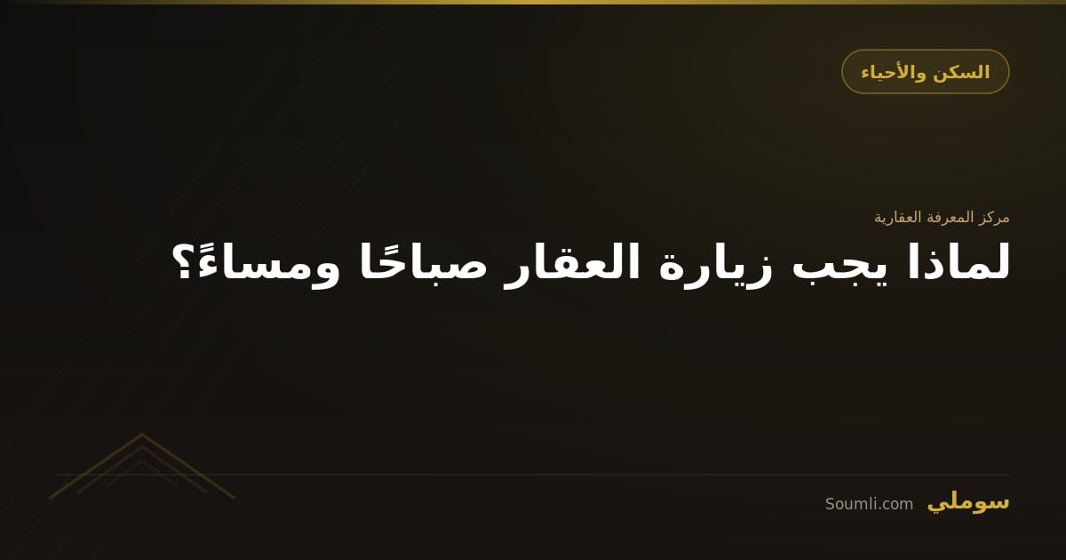 لماذا يجب زيارة العقار صباحًا ومساءً؟
